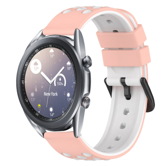 22mm Two-Color Porous Silicone Watch Band, For Samsung Galaxy Watch3 45mm, For Samsung Galaxy Watch 46mm