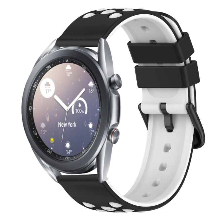22mm Two-Color Porous Silicone Watch Band, For Samsung Galaxy Watch3 45mm, For Samsung Galaxy Watch 46mm