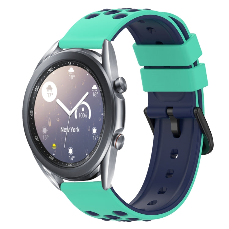 22mm Two-Color Porous Silicone Watch Band, For Samsung Galaxy Watch3 45mm, For Samsung Galaxy Watch 46mm