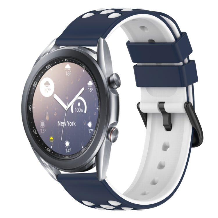 22mm Two-Color Porous Silicone Watch Band, For Samsung Galaxy Watch3 45mm, For Samsung Galaxy Watch 46mm