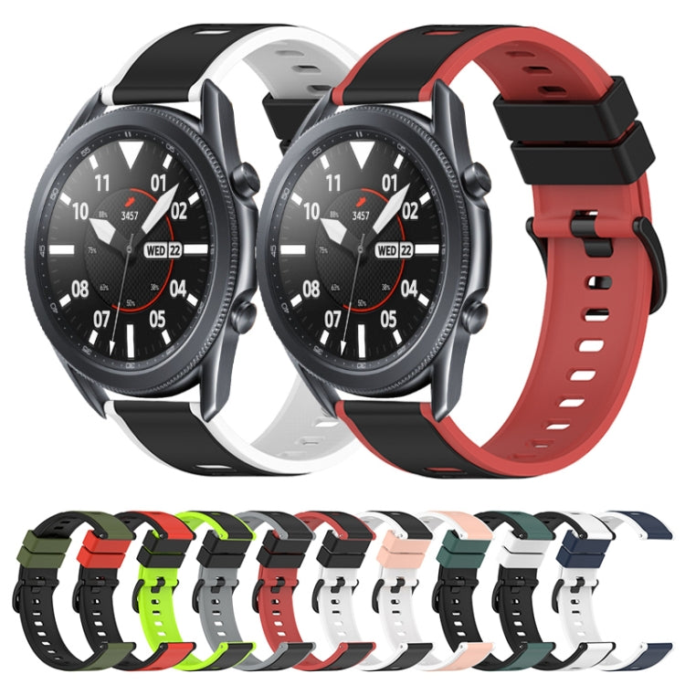 22mm Two-Color Porous Silicone Watch Band, For Samsung Galaxy Watch3 45mm, For Samsung Galaxy Watch 46mm