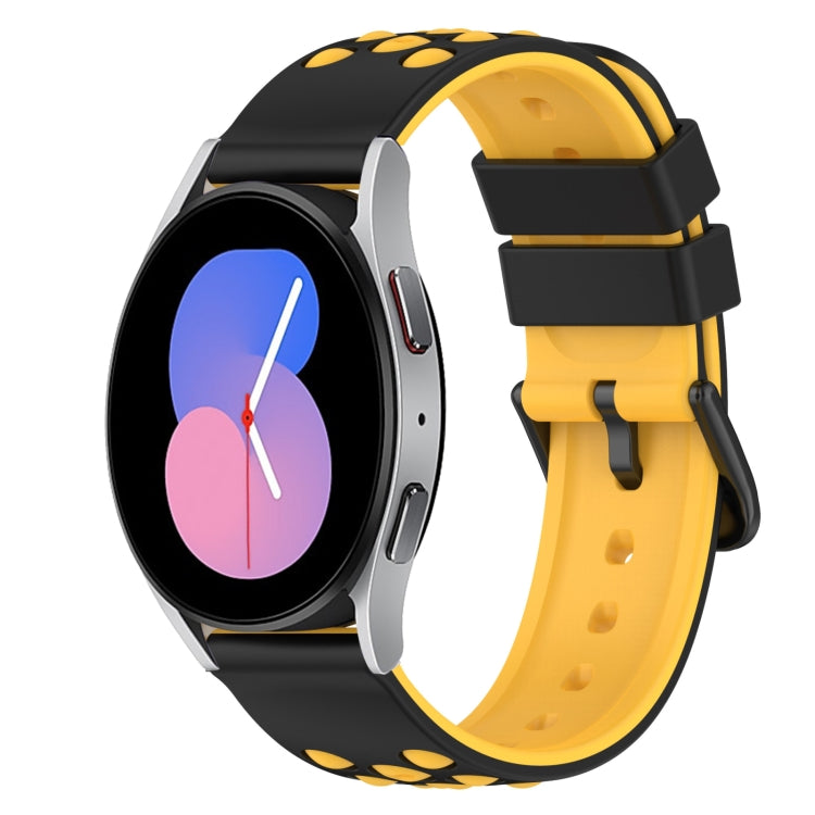 22mm Two-Color Porous Silicone Watch Band, For Samsung Galaxy Watch3 45mm, For Samsung Galaxy Watch 46mm
