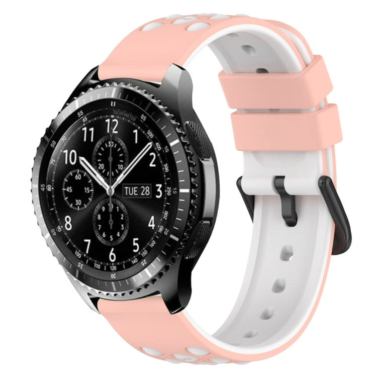 22mm Two-Color Porous Silicone Watch Band, For Samsung Gear S3 Classic, For Samsung Gear S3 Frontier