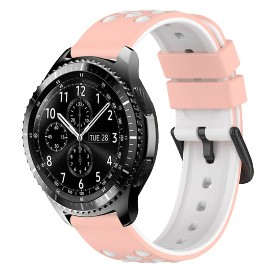 22mm Two-Color Porous Silicone Watch Band, For Samsung Gear S3 Classic, For Samsung Gear S3 Frontier