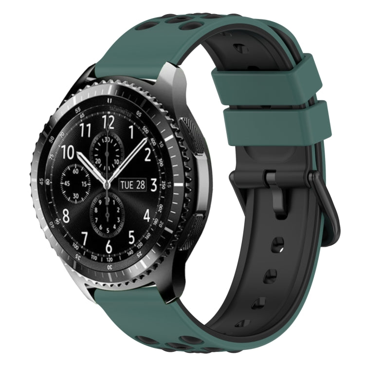 22mm Two-Color Porous Silicone Watch Band, For Samsung Gear S3 Classic, For Samsung Gear S3 Frontier