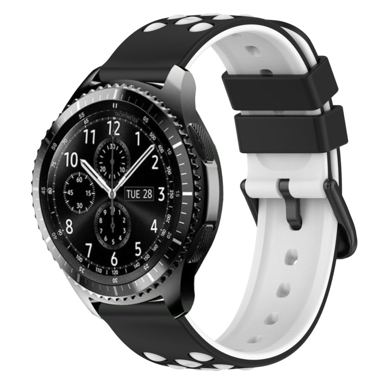 22mm Two-Color Porous Silicone Watch Band, For Samsung Gear S3 Classic, For Samsung Gear S3 Frontier