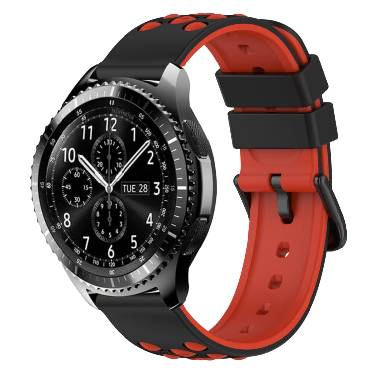 22mm Two-Color Porous Silicone Watch Band, For Samsung Gear S3 Classic, For Samsung Gear S3 Frontier