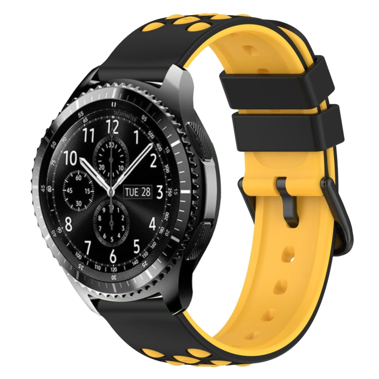22mm Two-Color Porous Silicone Watch Band, For Samsung Gear S3 Classic, For Samsung Gear S3 Frontier