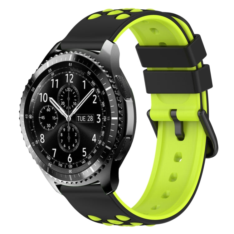 22mm Two-Color Porous Silicone Watch Band, For Samsung Gear S3 Classic, For Samsung Gear S3 Frontier