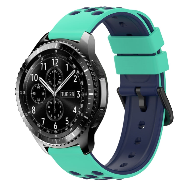 22mm Two-Color Porous Silicone Watch Band, For Samsung Gear S3 Classic, For Samsung Gear S3 Frontier