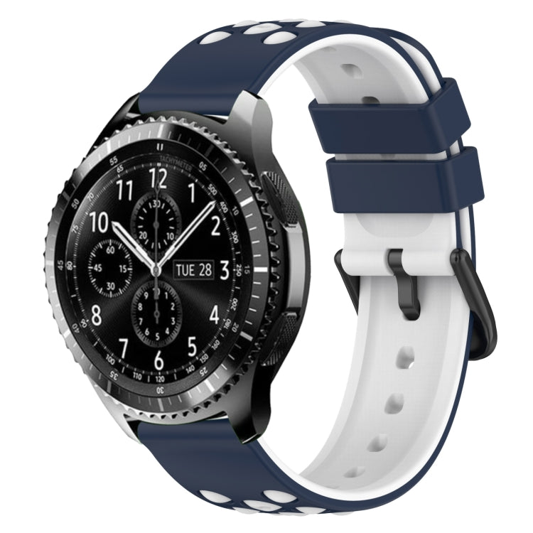 22mm Two-Color Porous Silicone Watch Band, For Samsung Gear S3 Classic, For Samsung Gear S3 Frontier