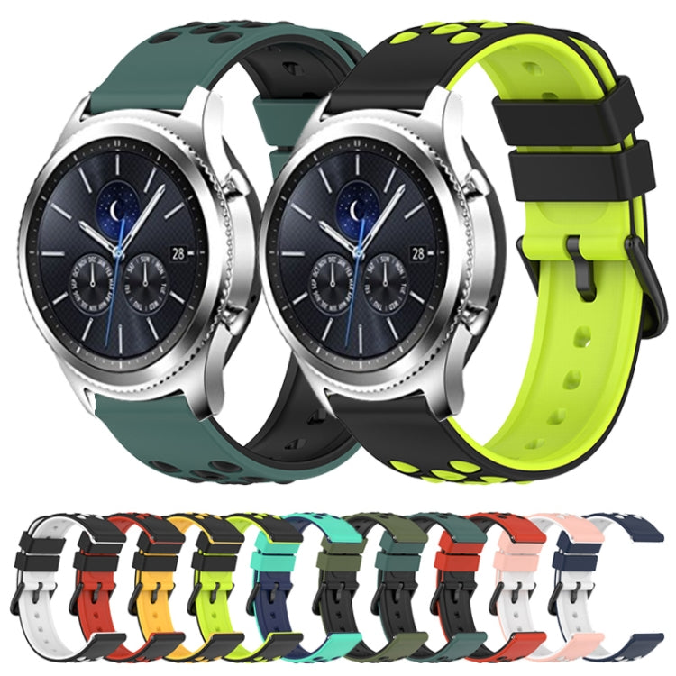 22mm Two-Color Porous Silicone Watch Band, For Samsung Gear S3 Classic, For Samsung Gear S3 Frontier