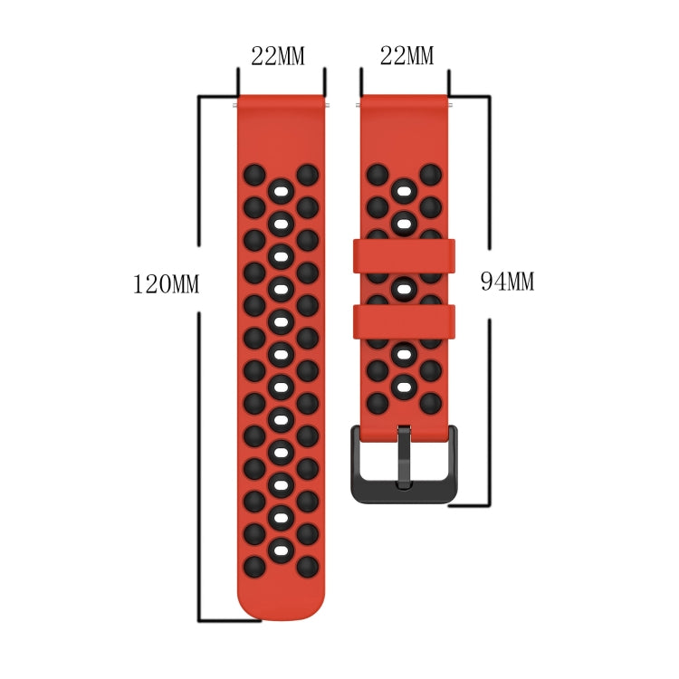 22mm Two-Color Porous Silicone Watch Band, For Samsung Gear S3 Classic, For Samsung Gear S3 Frontier