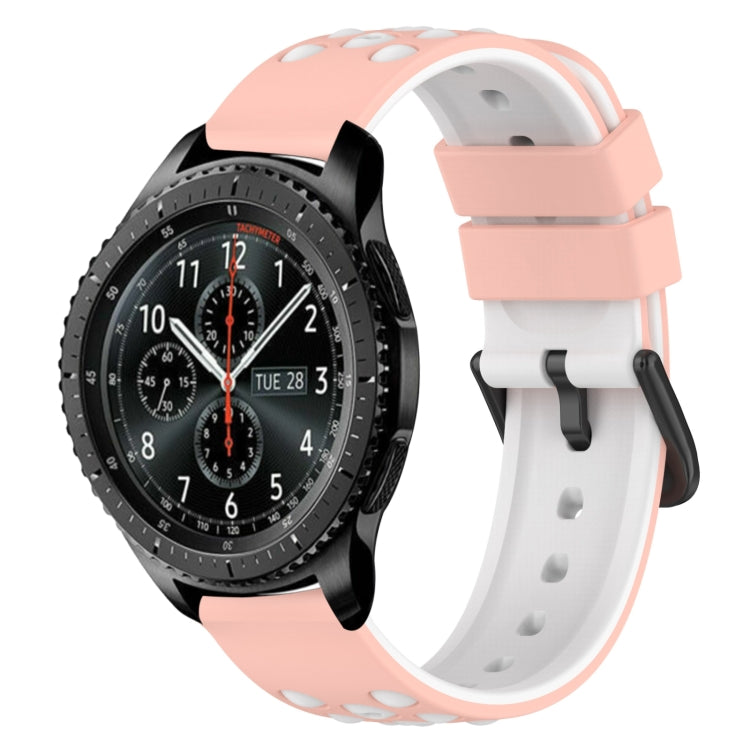 22mm Two-Color Porous Silicone Watch Band, For Samsung Gear S3 Classic, For Samsung Gear S3 Frontier