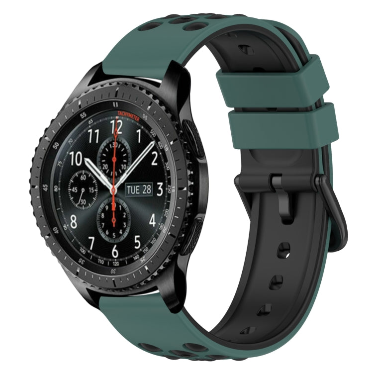 22mm Two-Color Porous Silicone Watch Band, For Samsung Gear S3 Classic, For Samsung Gear S3 Frontier
