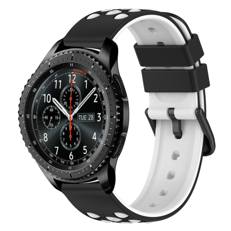 22mm Two-Color Porous Silicone Watch Band, For Samsung Gear S3 Classic, For Samsung Gear S3 Frontier