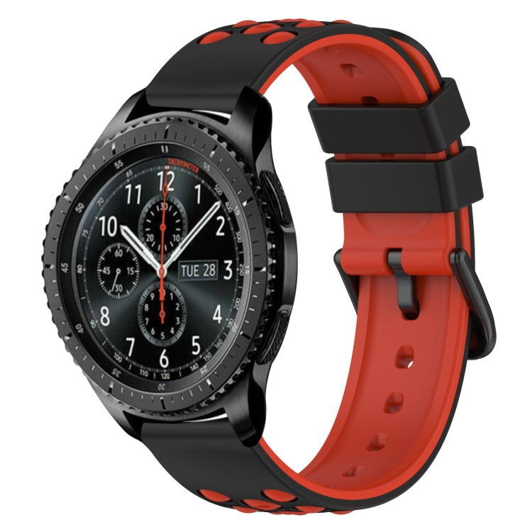 22mm Two-Color Porous Silicone Watch Band, For Samsung Gear S3 Classic, For Samsung Gear S3 Frontier