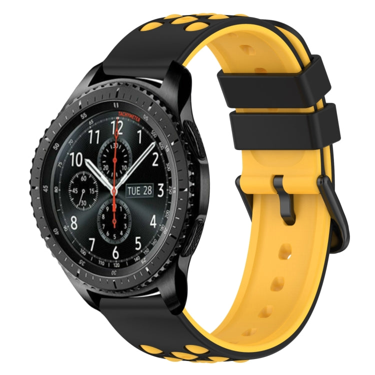 22mm Two-Color Porous Silicone Watch Band, For Samsung Gear S3 Classic, For Samsung Gear S3 Frontier