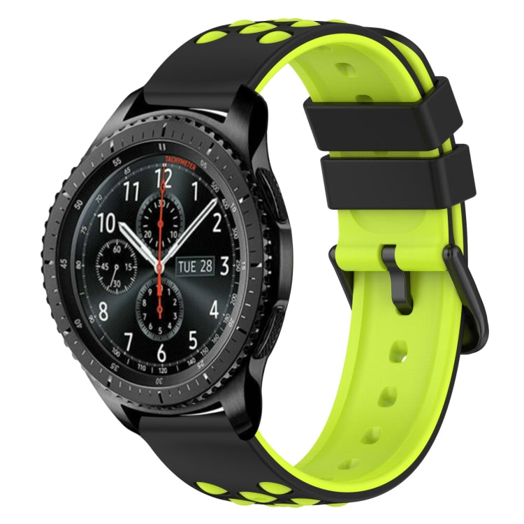 22mm Two-Color Porous Silicone Watch Band, For Samsung Gear S3 Classic, For Samsung Gear S3 Frontier
