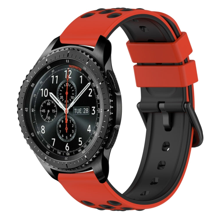 22mm Two-Color Porous Silicone Watch Band, For Samsung Gear S3 Classic, For Samsung Gear S3 Frontier