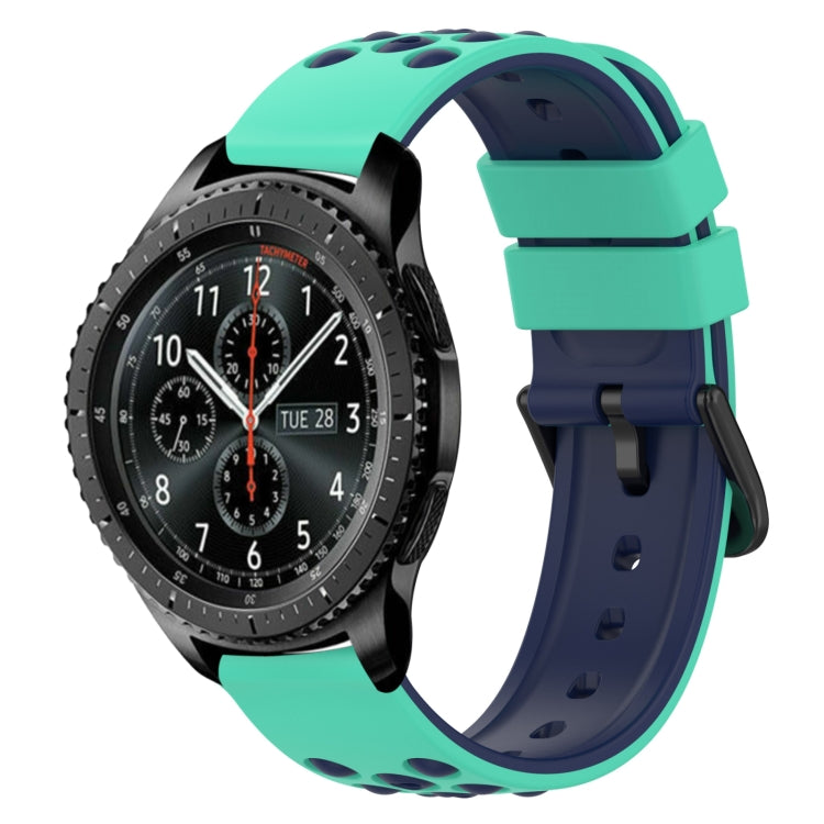 22mm Two-Color Porous Silicone Watch Band, For Samsung Gear S3 Classic, For Samsung Gear S3 Frontier