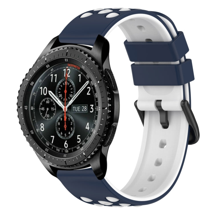 22mm Two-Color Porous Silicone Watch Band, For Samsung Gear S3 Classic, For Samsung Gear S3 Frontier