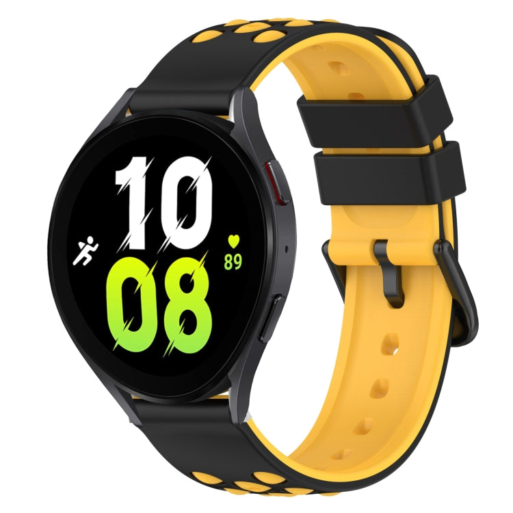 22mm Two-Color Silicone Watch Band, For Samsung Galaxy Watch5 Pro 45mm, For Samsung Galaxy Watch4 44mm