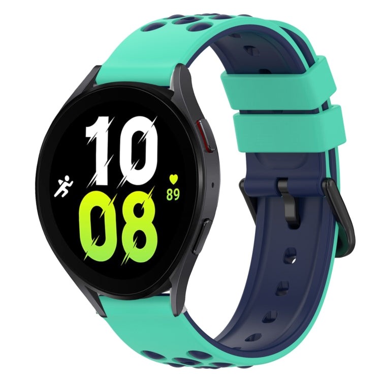 22mm Two-Color Silicone Watch Band, For Samsung Galaxy Watch5 Pro 45mm, For Samsung Galaxy Watch4 44mm