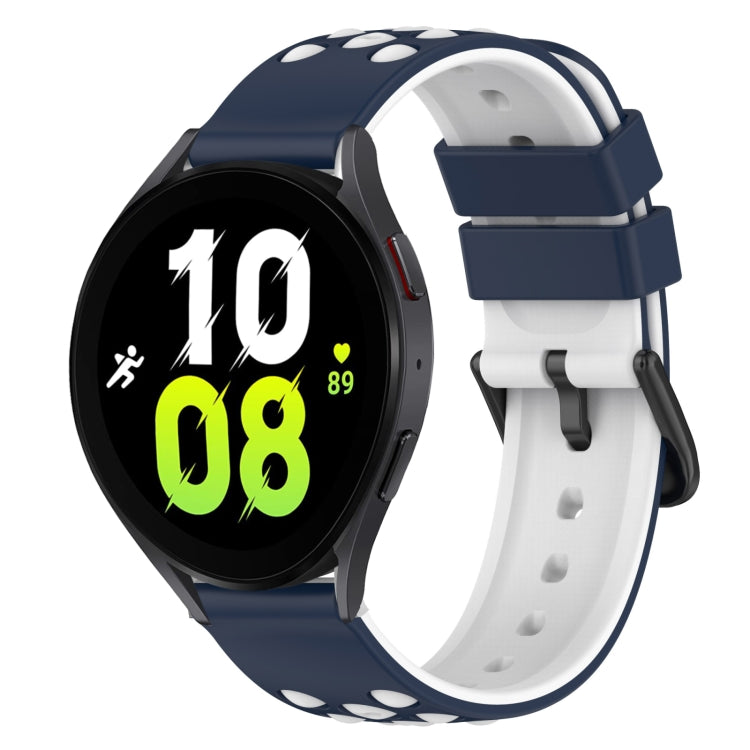 22mm Two-Color Silicone Watch Band, For Samsung Galaxy Watch5 Pro 45mm, For Samsung Galaxy Watch4 44mm
