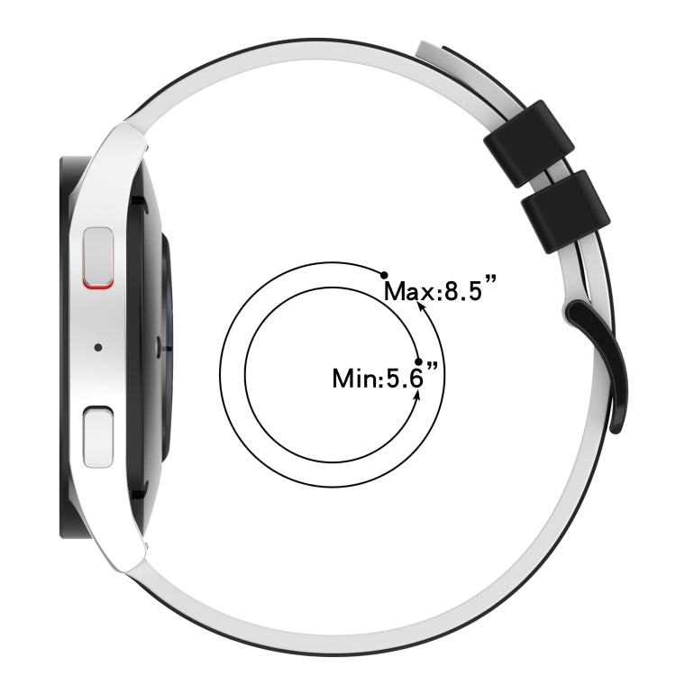 22mm Two-Color Silicone Watch Band, For Samsung Galaxy Watch5 Pro 45mm, For Samsung Galaxy Watch4 44mm