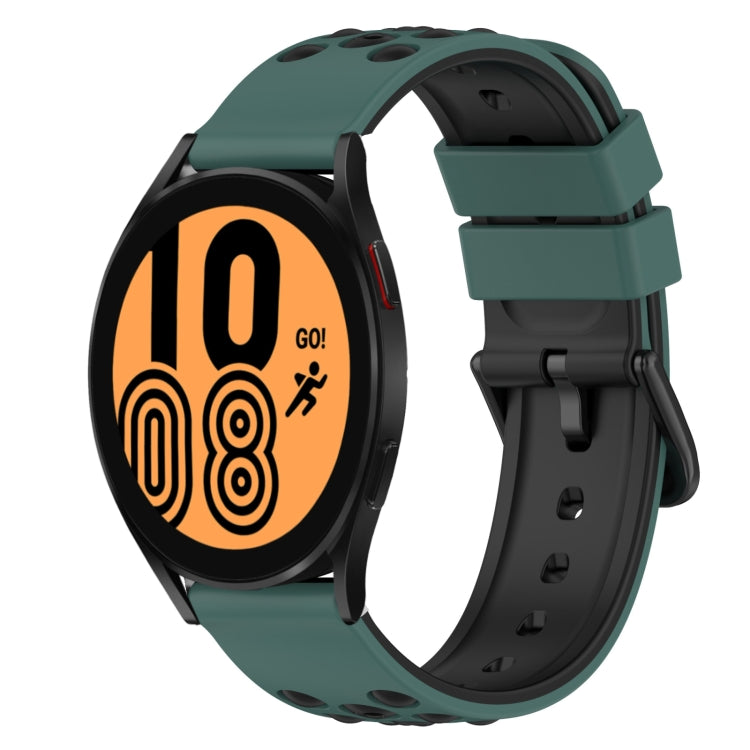 22mm Two-Color Silicone Watch Band, For Samsung Galaxy Watch5 Pro 45mm, For Samsung Galaxy Watch4 44mm