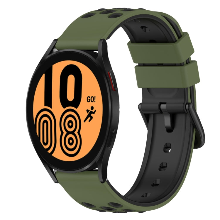 22mm Two-Color Silicone Watch Band, For Samsung Galaxy Watch5 Pro 45mm, For Samsung Galaxy Watch4 44mm