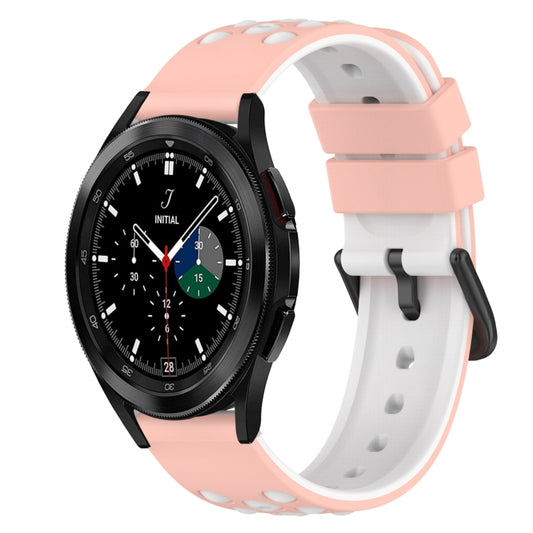 22mm Two-Color Silicone Watch Band, For Samsung  Galaxy Watch4 Classic 46mm, For Samsung Galaxy Watch Active2 40mm