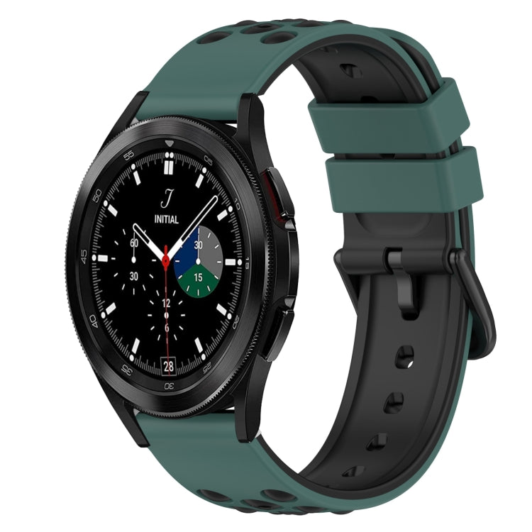 22mm Two-Color Silicone Watch Band, For Samsung  Galaxy Watch4 Classic 46mm, For Samsung Galaxy Watch Active2 40mm