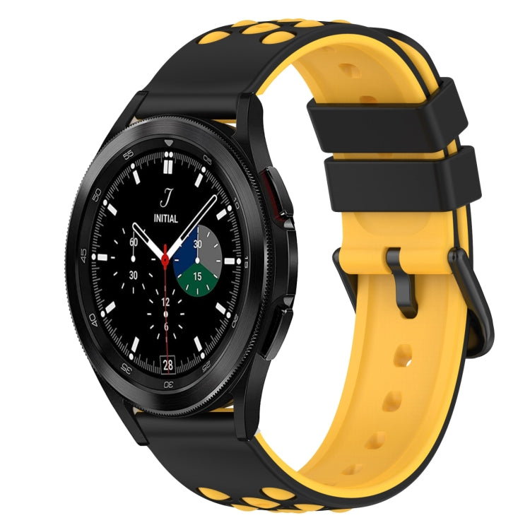 22mm Two-Color Silicone Watch Band, For Samsung  Galaxy Watch4 Classic 46mm, For Samsung Galaxy Watch Active2 40mm