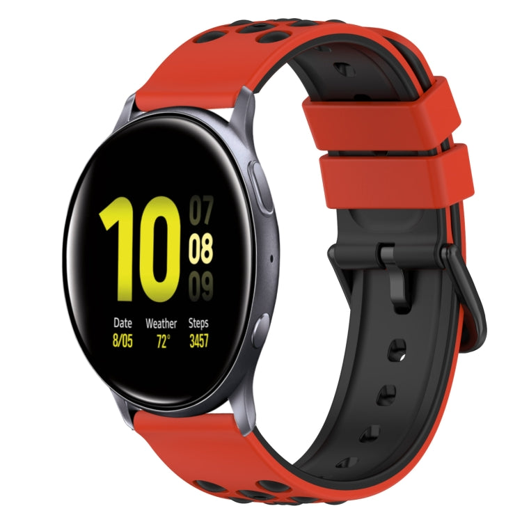 22mm Two-Color Silicone Watch Band, For Samsung  Galaxy Watch4 Classic 46mm, For Samsung Galaxy Watch Active2 40mm