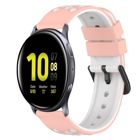22mm Two-Color Silicone Watch Band, For Samsung Galaxy Watch Active2 44mm, For Samsung Galaxy Watch 42mm