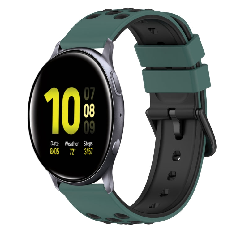 22mm Two-Color Silicone Watch Band, For Samsung Galaxy Watch Active2 44mm, For Samsung Galaxy Watch 42mm