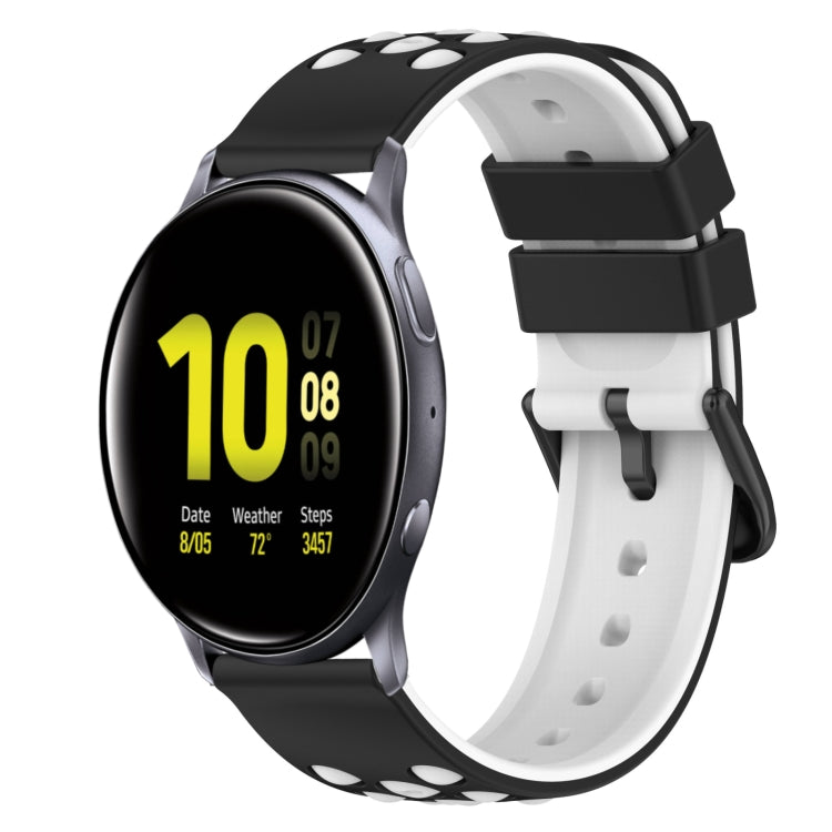 22mm Two-Color Silicone Watch Band, For Samsung Galaxy Watch Active2 44mm, For Samsung Galaxy Watch 42mm