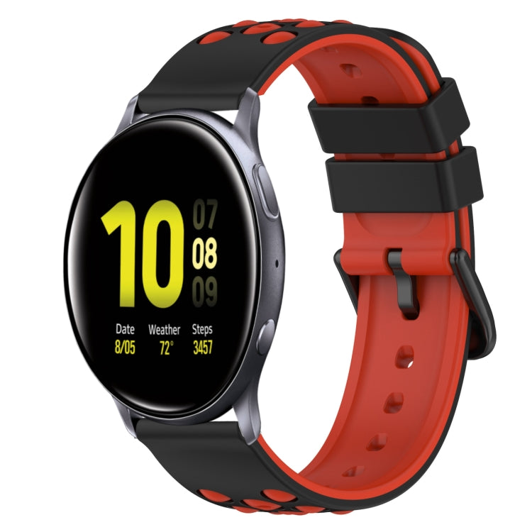 22mm Two-Color Silicone Watch Band, For Samsung Galaxy Watch Active2 44mm, For Samsung Galaxy Watch 42mm
