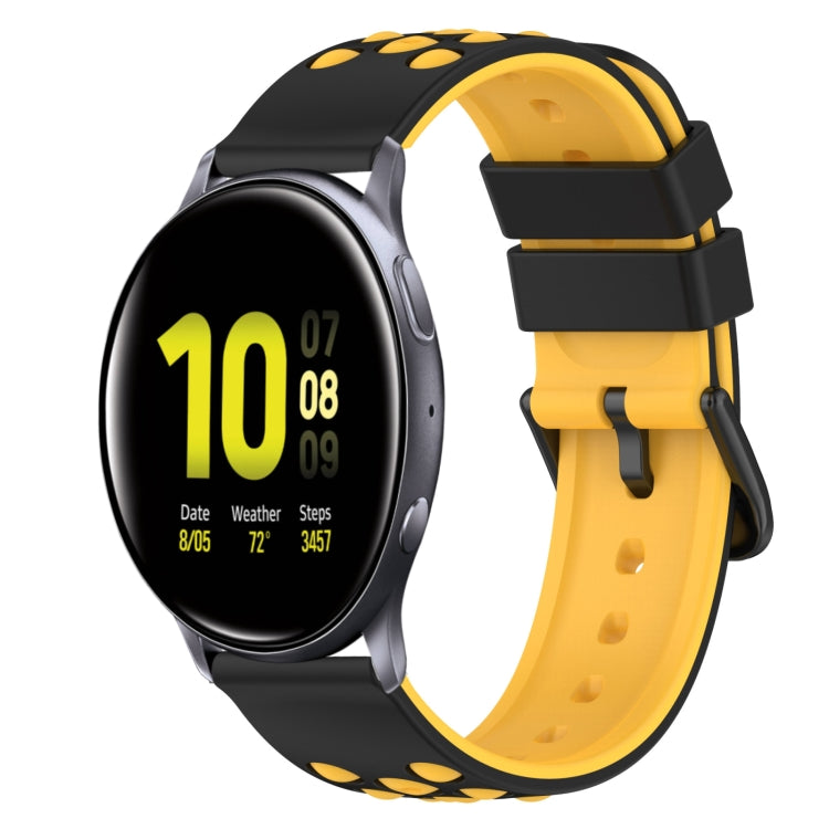 22mm Two-Color Silicone Watch Band, For Samsung Galaxy Watch Active2 44mm, For Samsung Galaxy Watch 42mm