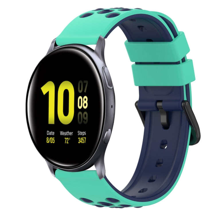 22mm Two-Color Silicone Watch Band, For Samsung Galaxy Watch Active2 44mm, For Samsung Galaxy Watch 42mm