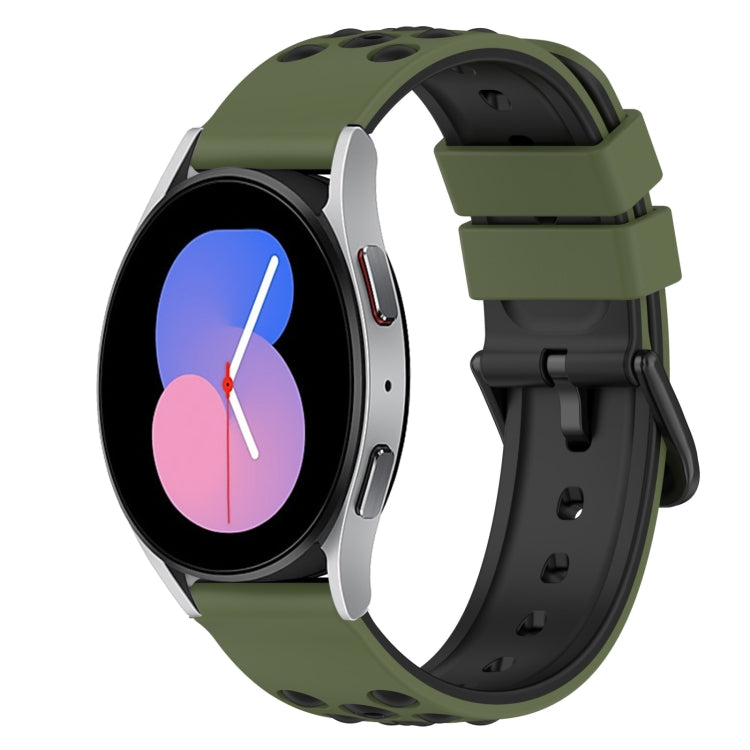 22mm Two-Color Silicone Watch Band, For Samsung Galaxy Watch Active2 44mm, For Samsung Galaxy Watch 42mm
