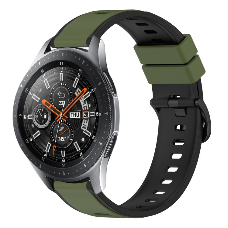 22mm Two-Color Silicone Watch Band, For Samsung Galaxy Watch3 45mm, For Samsung Galaxy Watch 46mm