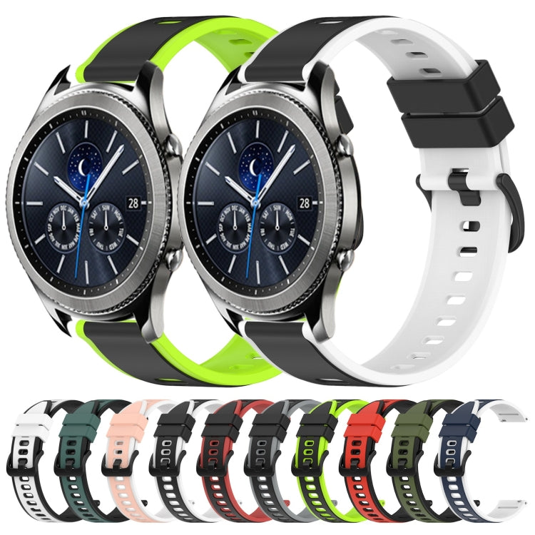 22mm Two-Color Silicone Watch Band, For Samsung Gear S3 Classic, For Samsung Gear S3 Frontier