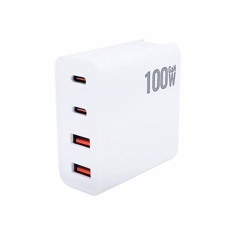 GaN 100W Dual USB + Dual USB-C/Type-C Multi Port Charger with 2m Type-C to Type-C Data Cable Set, US Plug, US / EU Plug, US / UK Plug, US / AU Plug, US / EU / UK Plug, US / EU / UK / AU Plug