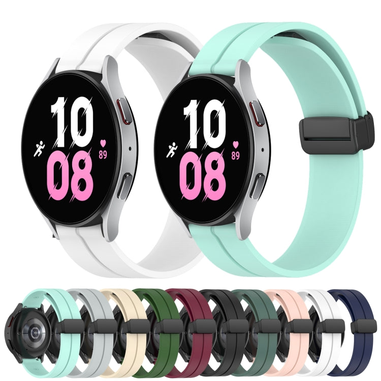 20mm Solid Color Magnetic Clasp Silicone Watch Band, For Samsung Galaxy Watch 5 44mm, For Samsung Galaxy Watch 5 40mm