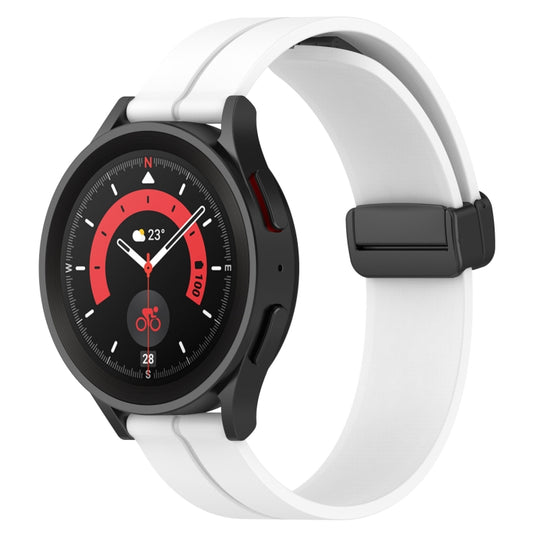 20mm Solid Color Magnetic Clasp Silicone Watch Band, For Samsung Galaxy Watch 5 Pro 45mm, For Samsung Galaxy Watch4 44mm