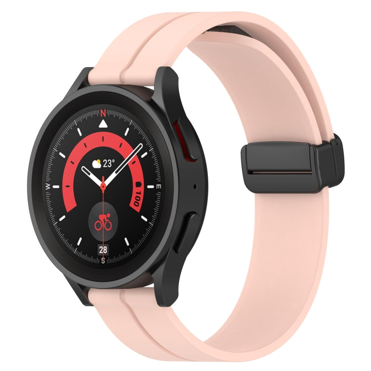 20mm Solid Color Magnetic Clasp Silicone Watch Band, For Samsung Galaxy Watch 5 Pro 45mm, For Samsung Galaxy Watch4 44mm