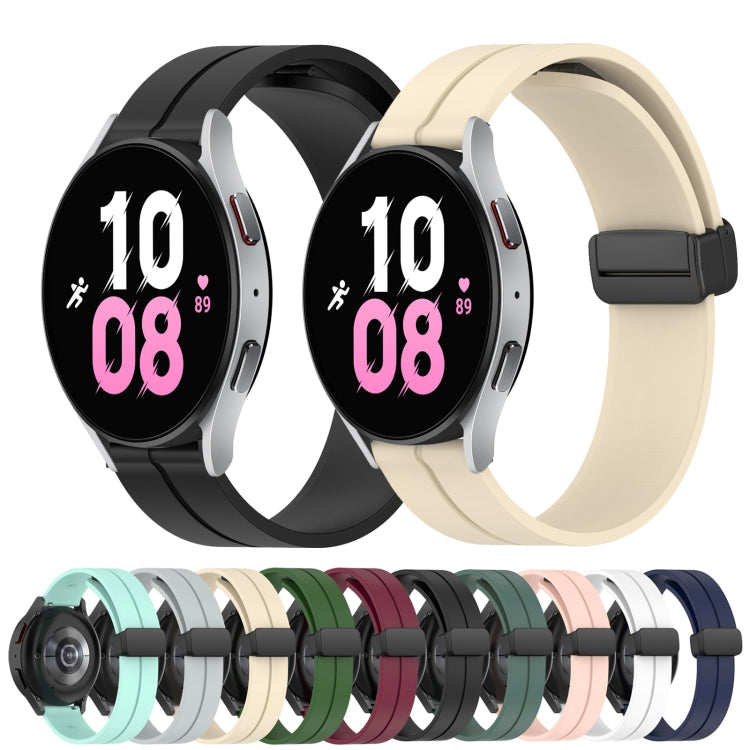 20mm Solid Color Magnetic Clasp Silicone Watch Band, For Samsung Galaxy Watch4 40mm, For Samsung  Galaxy Watch4 Classic 42mm